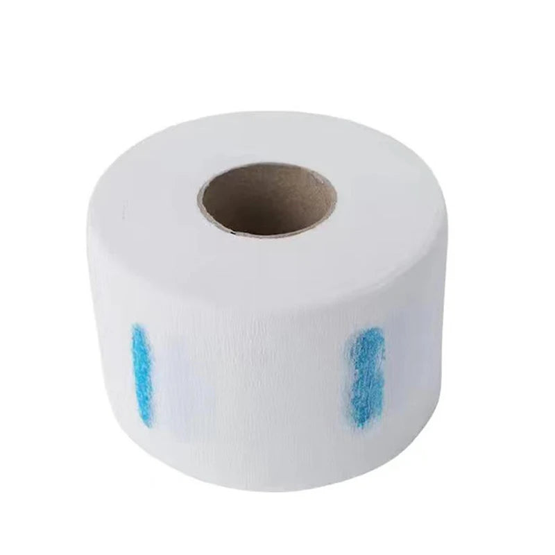 Roll of white professional hair dressing collar for salon use