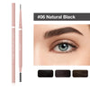 Un crayon à eyeliner fin de couleur noire naturelle, montré à côté des options de couleur pour maquillage des sourcils.
