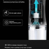 A close-up view of a high frequency pulse technology water flosser device with an internal mechanism and a pressure gauge dis