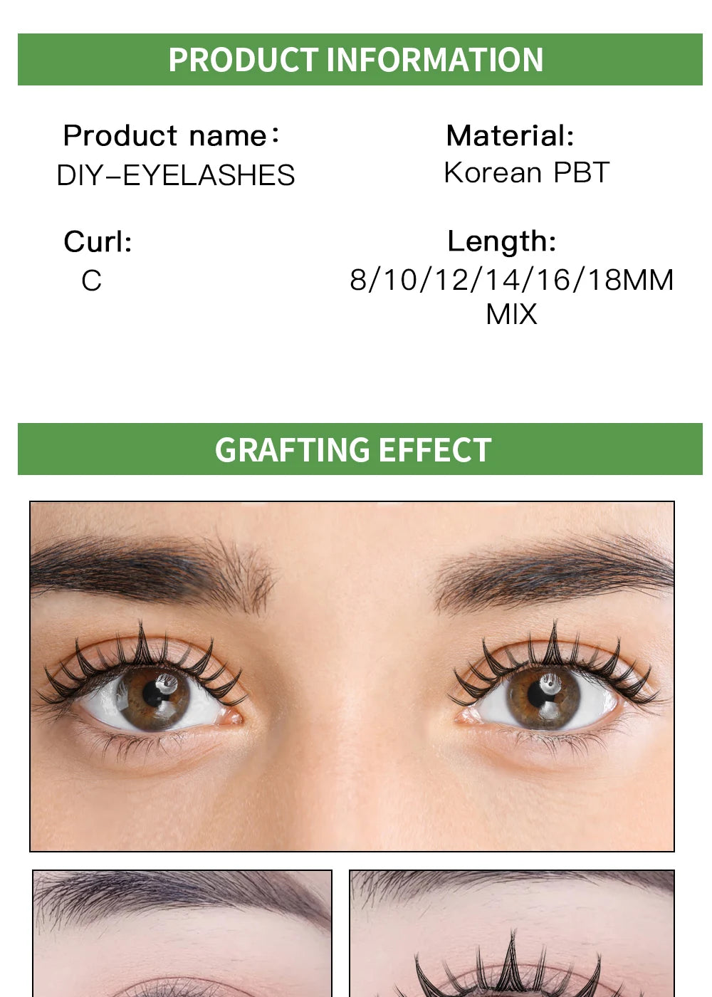 Close-up of a person's eye showing the effect of DIY eyelash extensions
