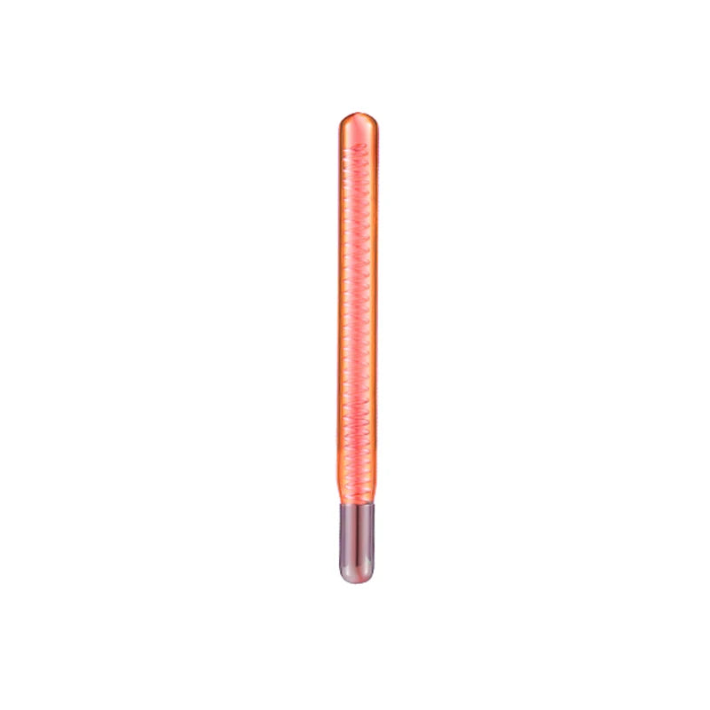 A slender, cylindrical facial electrotherapy wand with an orange-tinted body and a metallic tip.