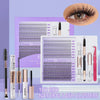 Un ensemble de quinze cils en grappes individuels et outils connexes pour extensions de cils DIY.