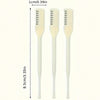 Three white double-headed manual nose hair trimmers shown vertically with dimension markings.