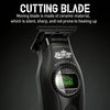 A black professional rotary hair clipper trimmer with a moving ceramic blade and a digital display.