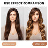 Comparaison des cheveux avant et après l'utilisation de rouleaux sans chaleur pour des boucles lâches