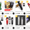 A collection of professional cordless hair clippers and related grooming tools for sale.