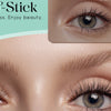 Close-up of a person's eye showing natural cluster eyelashes applied for beauty.