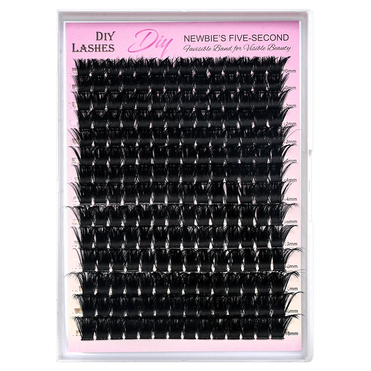 A package of DIY lashes featuring natural curly mink eyelash extensions.