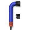 Blasser Föhn in Blau mit schwarzer Düse und orangefarbener Basis
