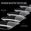 Glossy acrylic nail tips shown in various shades and angles, demonstrating inner matte texture and increased adhesion.