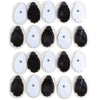 A set of twelve self-adhesive conductive electrode pads in black and white for medical or electronic use.