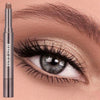 A cosmetic beauty glazed eyeliner pencil is shown next to a close-up of an eye with dramatic dark eyeshadow.