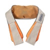 U-shape shiatsu massager with heat for neck, back, and shoulders shown in beige and orange.