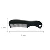 Black portable mini pocket beard comb with a curved handle and straight teeth