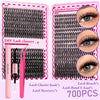 DIY Lash clusters kit featuring lash bundles, tweezers, and lash bond & seal for eyelash extensions