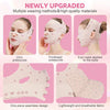 A set of pink facial masks and a seamless beige strap for contouring and slimming