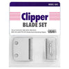 طقم شفرات كليبر (Clipper Blade Set) لقصات وال، يحمل ملصقًا أرجوانيًا وأبيض.