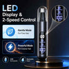 Schwarzer tragbarer elektrischer Haartrimmer mit LED-Anzeige für Gentle und Turbo Modi, USB-aufladbar