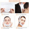 Instructions showing how to use an LED facial lifting and slimming massager device.