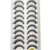 A display of natural 3D mink false eyelashes in various styles and lengths.