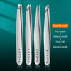 Precision Stainless Steel Eyebrow Tweezers Set (4 Pcs)