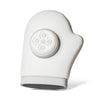 A white electric hand massager with a circular control pad featuring multiple buttons.