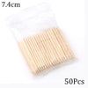 A package containing 50 natural wood nail art pusher sticks, measuring 7.4cm long.