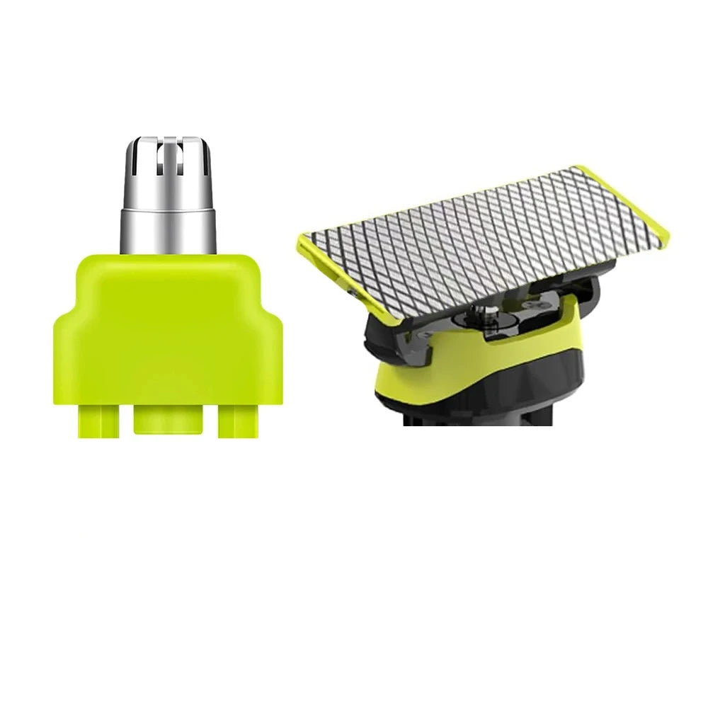 A yellow and black precision replacement blade assembly for electric trimmers.