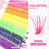 Pink 3D fluffy lash cluster and colorful false eyelash strips for a natural look