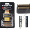 Packaging and replacement blades for a barbershop electric shaver.