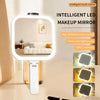 An intelligent LED makeup mirror with a high-definition surface and three-color light source is shown on a table.