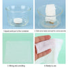 Instructions showing how to use reusable compressed face towels for travel and outdoor use.
