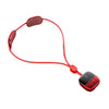 Red multi-mode wireless cervical spine massager with flexible tubing and a control unit.