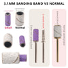 Comparison of 3.1mm sanding band versus normal sanding band, showing different sizes and applications.