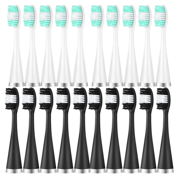 Ensemble de têtes de brosse à ultrasons blanches et vert clair pour un nettoyage en profondeur