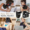 A professional black red light therapy mask is shown being used for sleeping, relaxing, reading, and working.