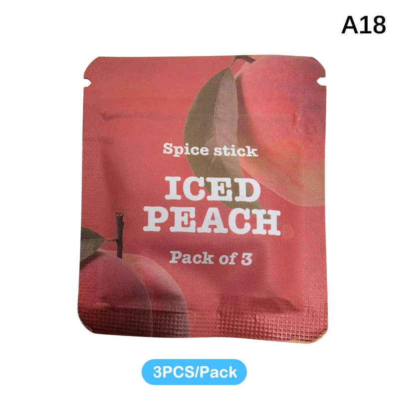 Un paquet de trois bâtons de gingembre-pêche glacés pour un inhalateur d'huiles essentielles