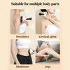 A set of USB rechargeable cupping guasha massagers shown being used on various body parts like shoulders, cervical spine, abd