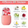 Râpe à glaçons en silicone rose pour recettes DIY avec huile essentielle de coco, citron, rose, concombre et aloès