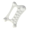 White resin facial gua sha massage tool with a curved, paddle-like shape