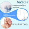 A portable water flosser with a 0.70mm large-diameter nozzle is shown for comfortable and painless water flow for gum-sensiti