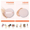 A collection of soft velvet makeup puffs for various foundations including blush, loose powder, cake, bronzer, BB cream, liqu