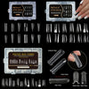 A collection of 288 reusable nail extension forms in various shapes and sizes shown from multiple angles.