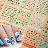 Christmas Santa Claus 3D nail art stickers with glitter designs on a sheet of adhesive paper