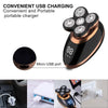 A portable USB charging device with multiple charging heads and a micro USB port.