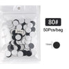 Sac en plastique transparent contenant 50 disques de papier de verre noir et blanc, avec une règle de mesure de 15 mm.