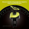 A yellow and black precision replacement blade is shown mounted on a trimmer head against a dark background.