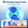 A close-up comparison showing the rotating bristles of a 3D electric toothbrush against a traditional brush.