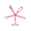 A pink cat eye nail magnet wand set with a cross shape and a rectangular piece.