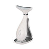 A white LED photon therapy neck and face massager with a chrome base.